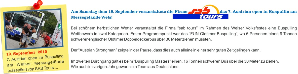 O Fotomagazin /  Austrian open Buspulling 2015 in Wels